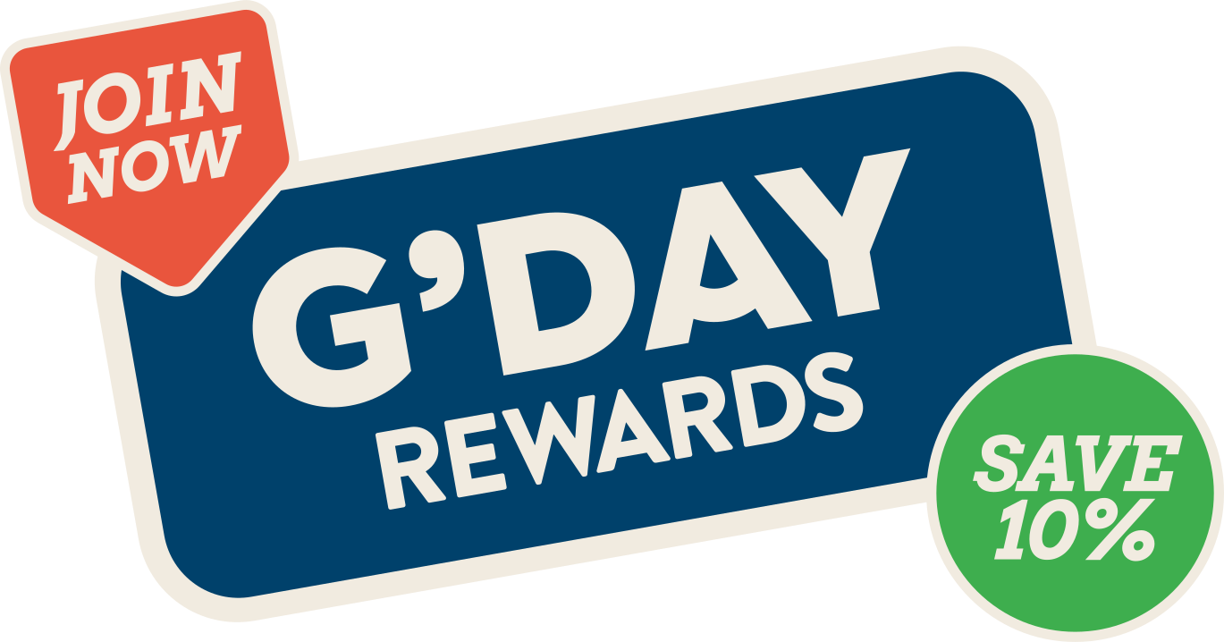 Save 10% with G'day Rewards